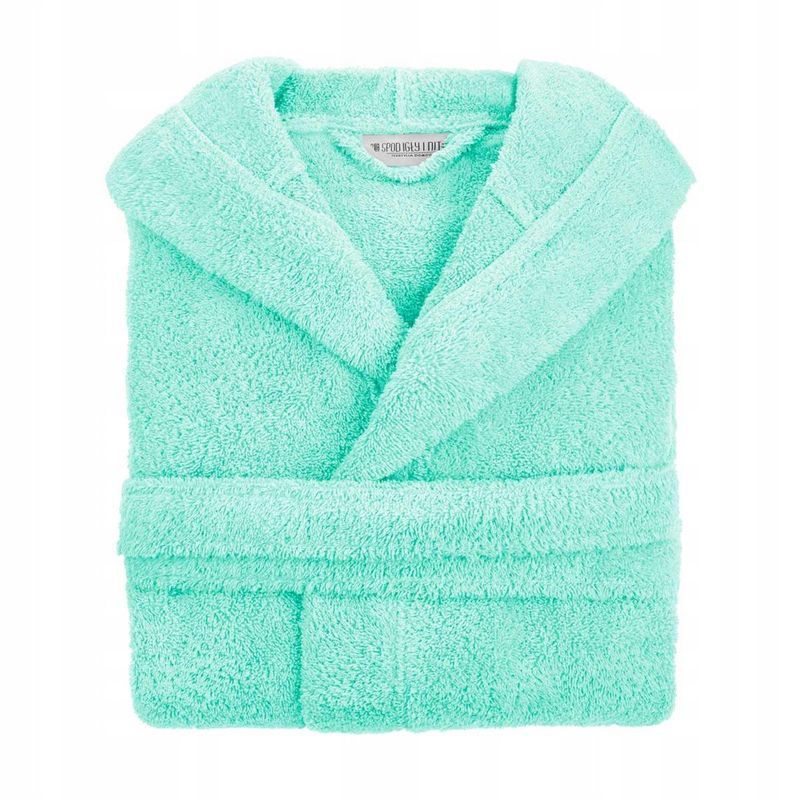 Szlafrok Bawełniany z Kapturem Unisex L/xl Mięta