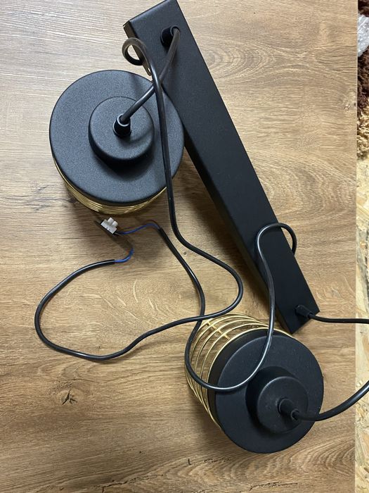 Lampa loftowa czarna złota wisząca, do salonu, do kuchni, do pokoju