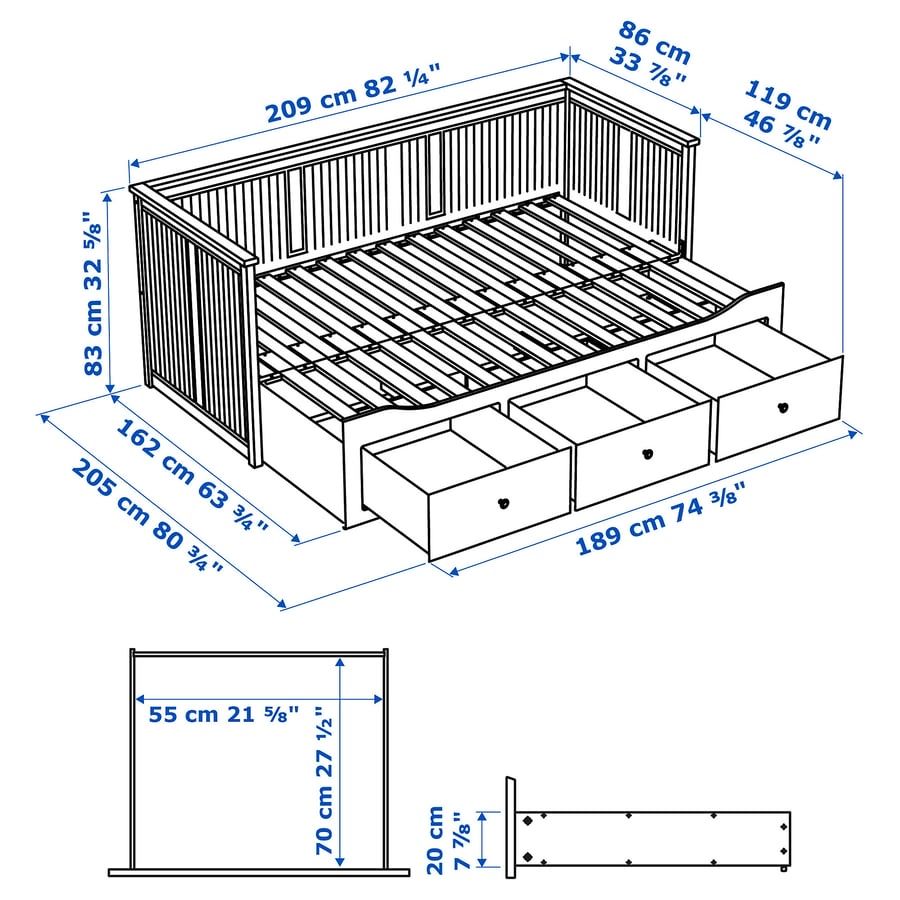 Łóżko Ikea Hemnes 80x200cm + dwa materace
