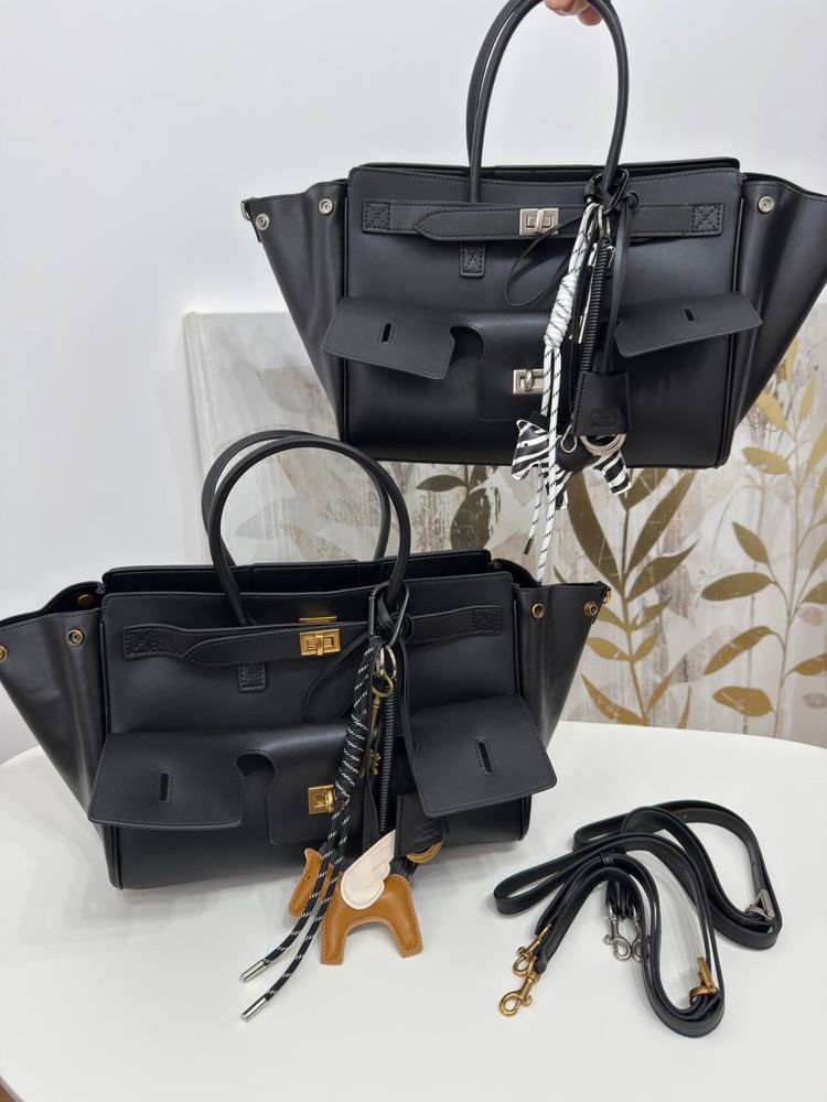 Сумка Balenciaga Bel Air шкіра | чорна | золото та срібло