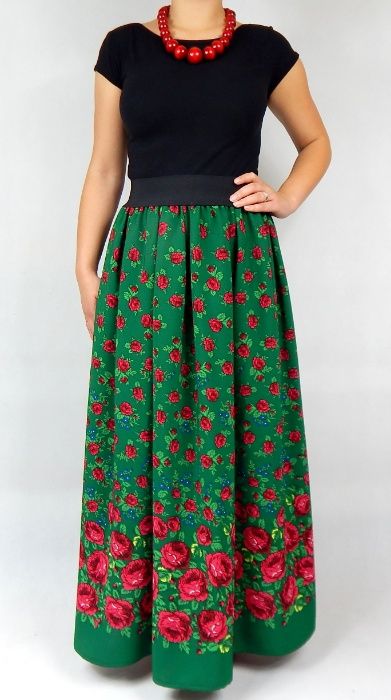 Spódnica góralska ludowa cleo folkowa folk maxi długa słowiańska