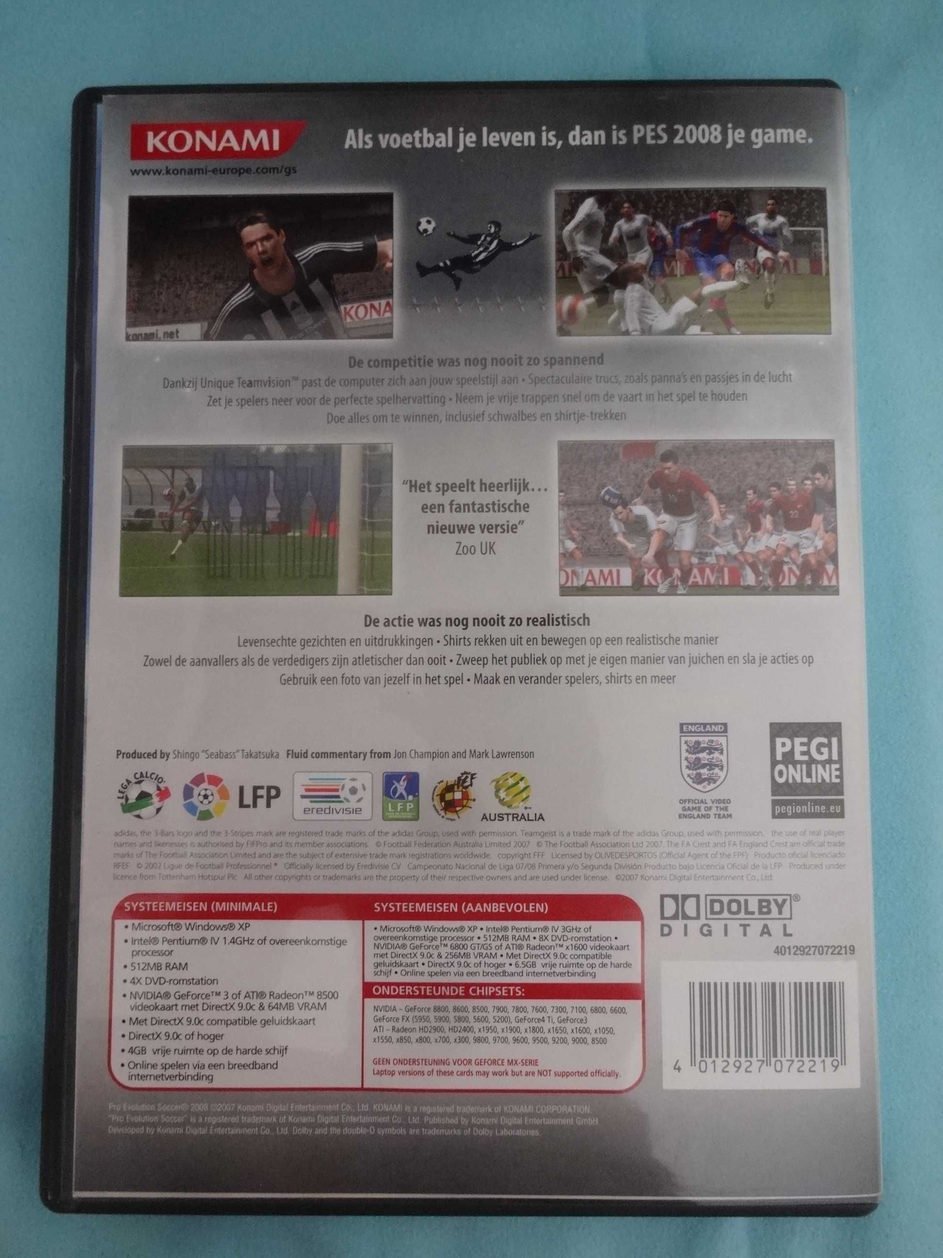DVD PC Game PES 2008 Pro Evolution Soccer Konami Cristiano RONALDO