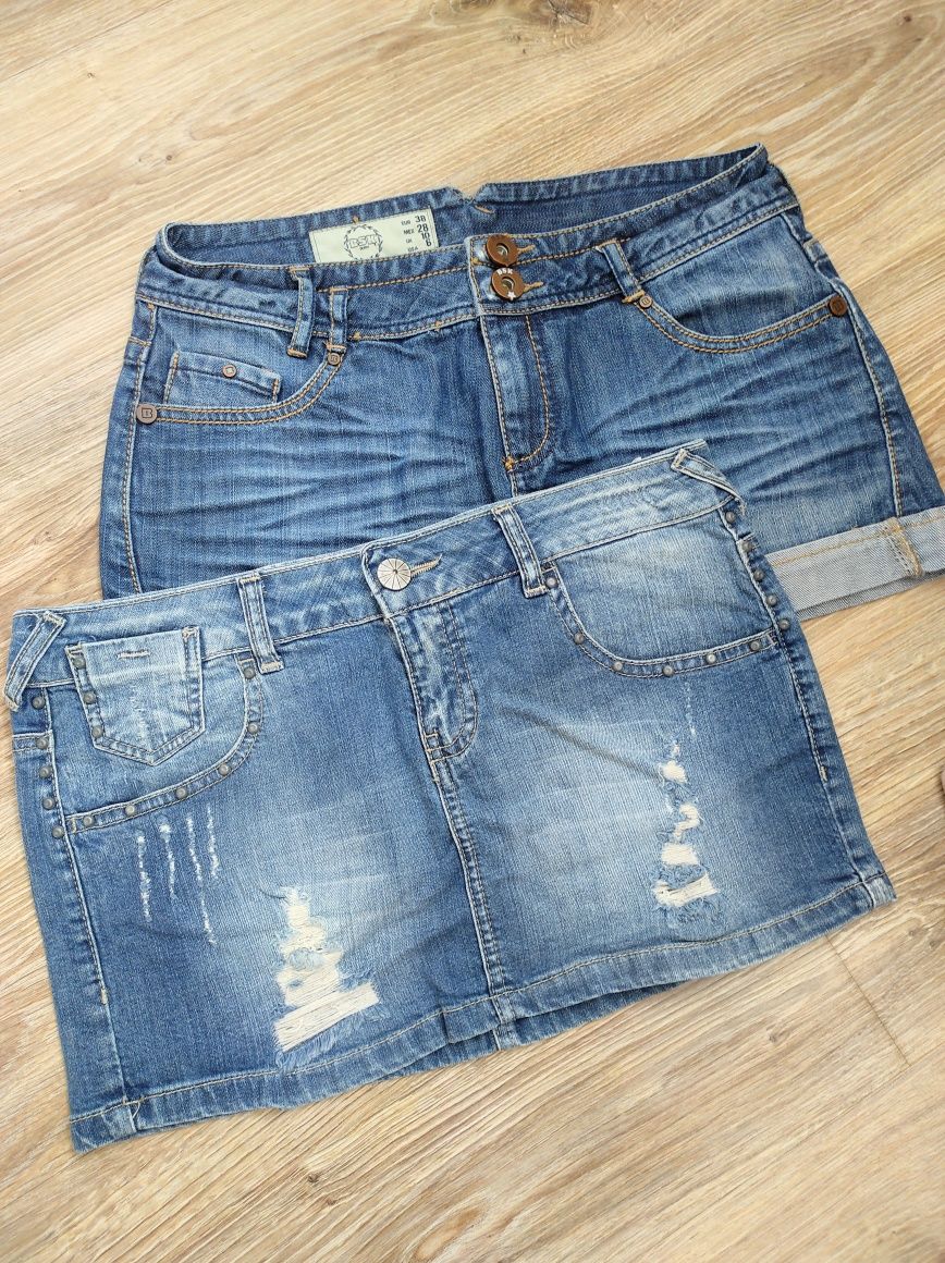Zara spódnica jeansowa mini Bershka gratis 38 M 40 L