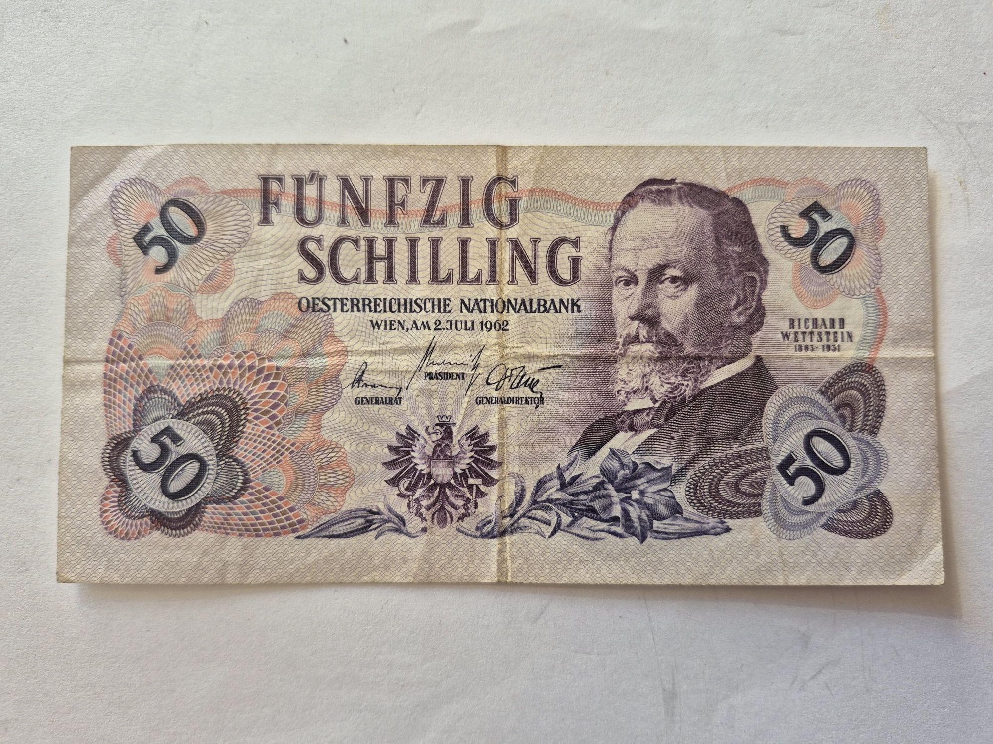 Banknot 50 szylingow 1962
