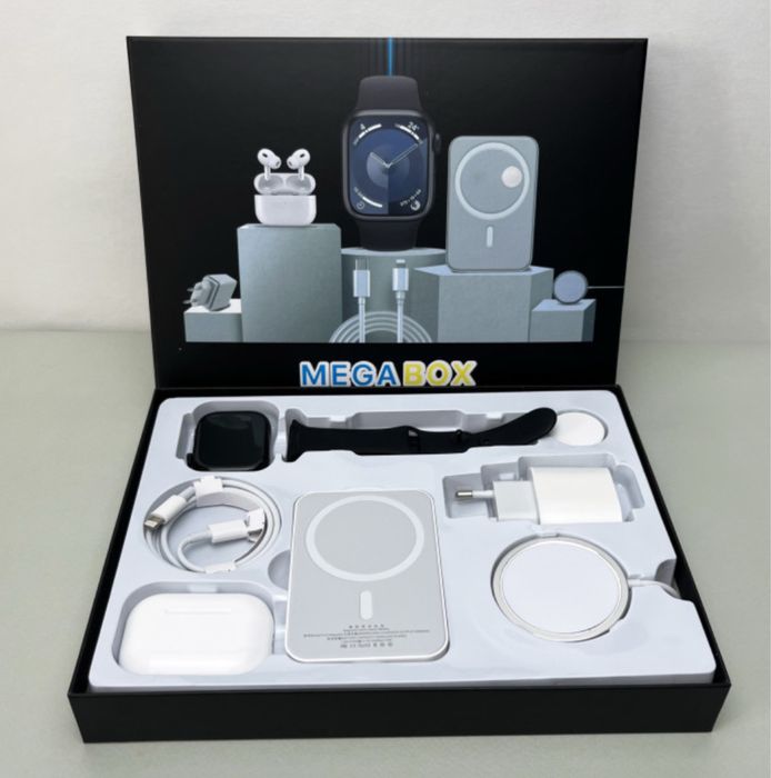 Подарункові комплекти Оптом Навушники + Розумні годинники + Power Bank