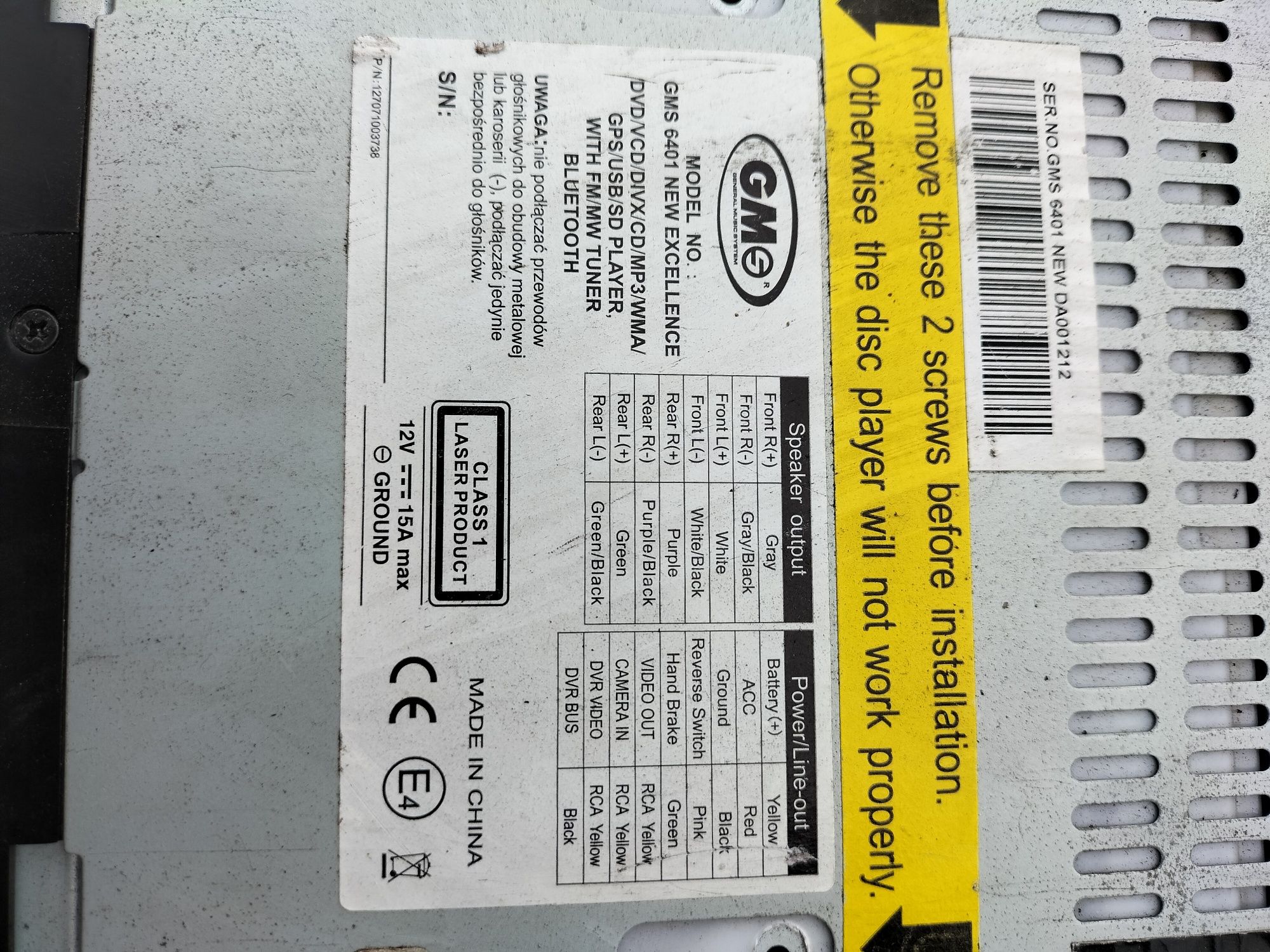 Radio 2 Din Gms 6401 navi