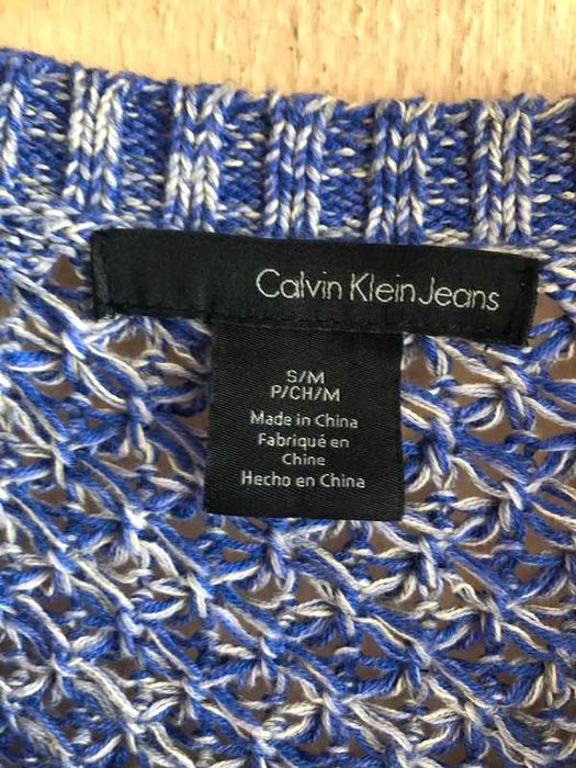 Calvin Klein - bawełniany sweterek, oversize (S/M) stan idealny