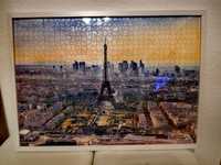 Puzzle panoramiczne Paryż, wieża Eiffla w ramie 73 x 53 cm