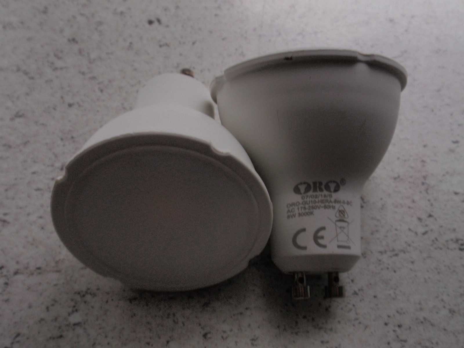 Żarówki ORO LED GU10 8W 3000k kolor biały ciepły