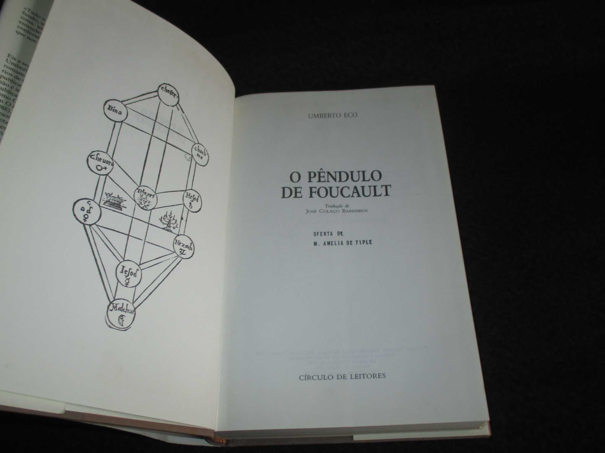 Livro O Pêndulo de Foucault Umberto Eco Círculo de Leitores