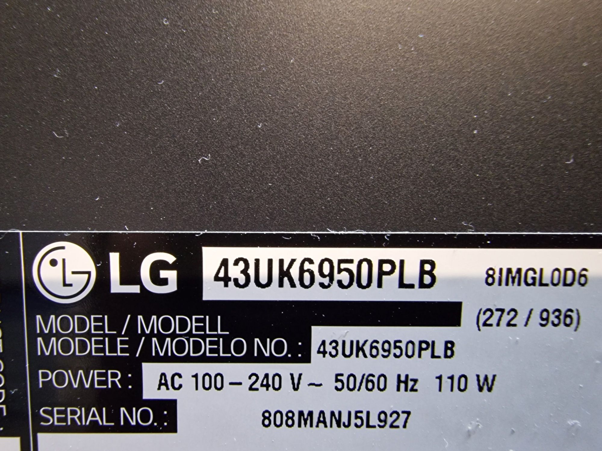 Telewizor LG 43cali 4K UHD SMART , WI-FI DVB-T2