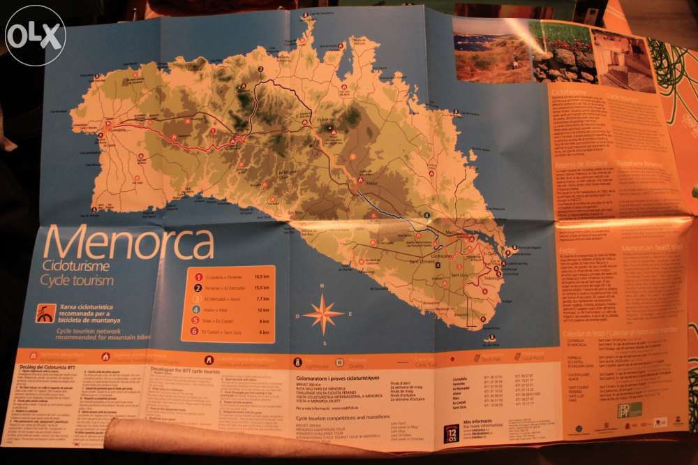 Menorka-Baleary-trasy rowerowe-przekroje wysokościowe-mapa781