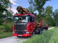 Scania R560 V8 6x4 2014r. komplet do drewna do lasu drzewa dłużycy kłody hds dźwig epsilon loglift wózek doll huttner naczepa przyczepa do transportu drewna  Scania*Do drewna*drzewa*lasu*dłużycy*kłody*epsilon*doll*huttner