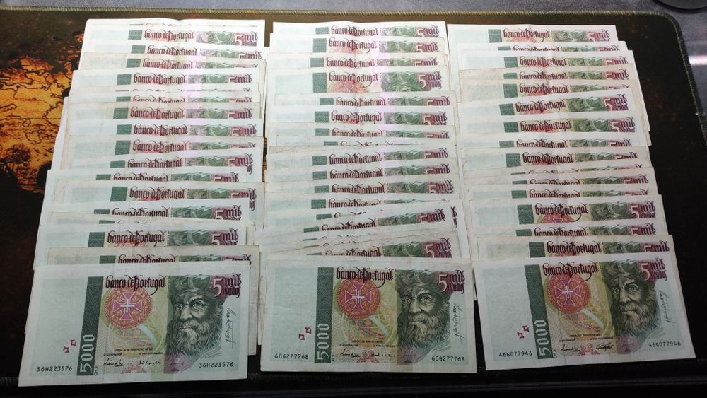 Notas Portugal 10.000 & 5.000 Escudos