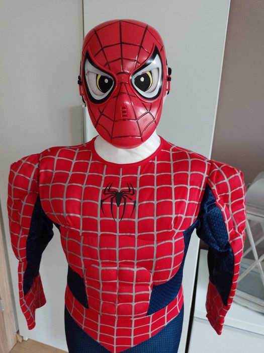 Strój karnawałowy SPIDERMAN PAJĄKA mięśnie przebranie 110/116 (1)