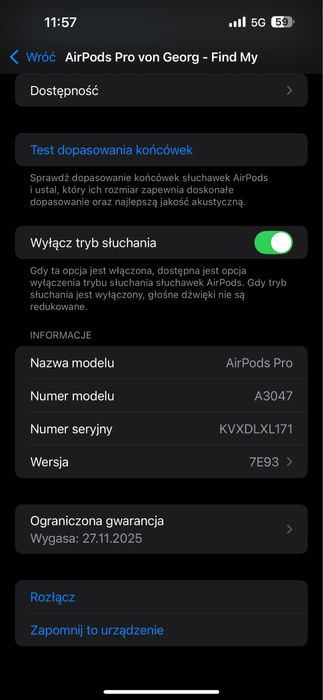 AirPods Pro 2generacie oryginalne w dobrym stanie 2024roku