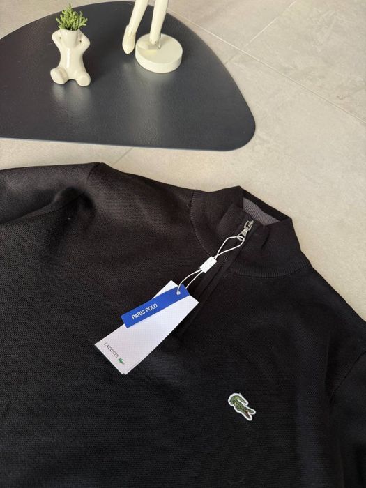Светр півзамок Lacoste чорний чоловічий светр півзамок лакоста чорний