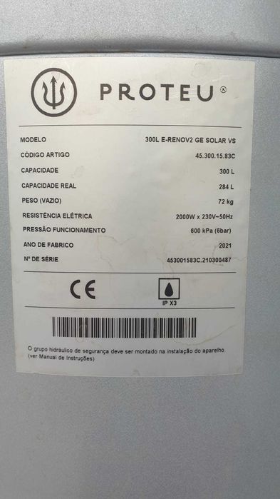 Termoacumulador PROTEU 300L Renov2 GE SOLAR