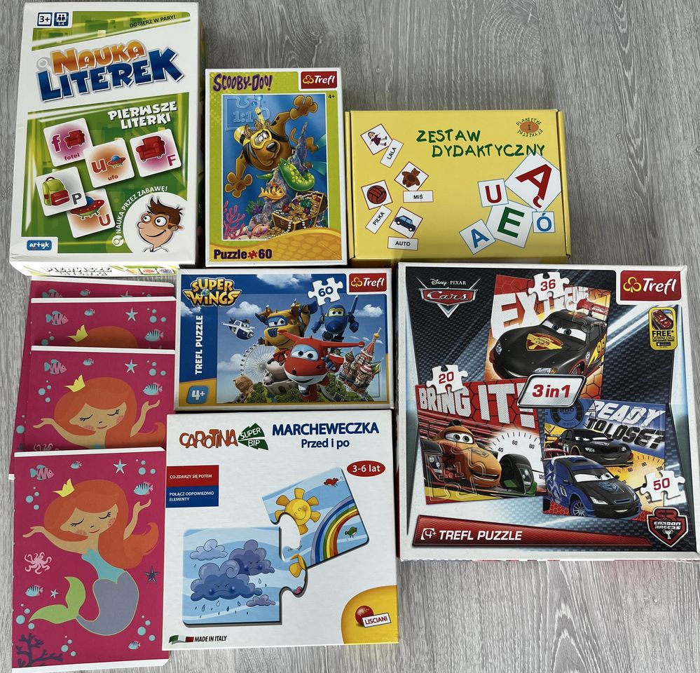 Zestaw puzzli i pomocy dydaktycznych gier
