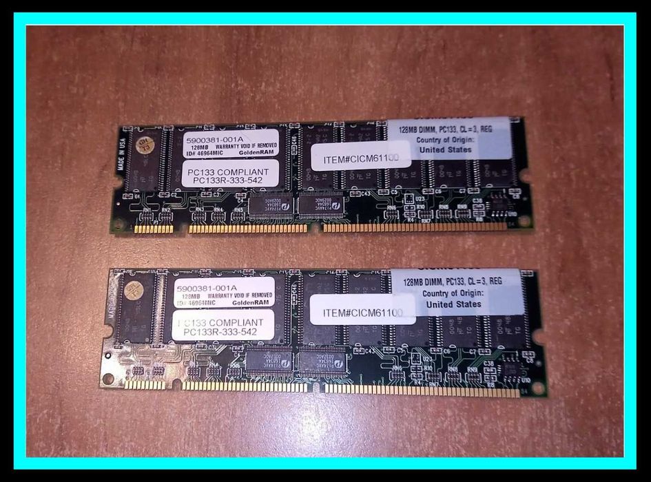 Pamięć 2x 128MB SDRAM GoldenRAM 133MHz z certyfikatem