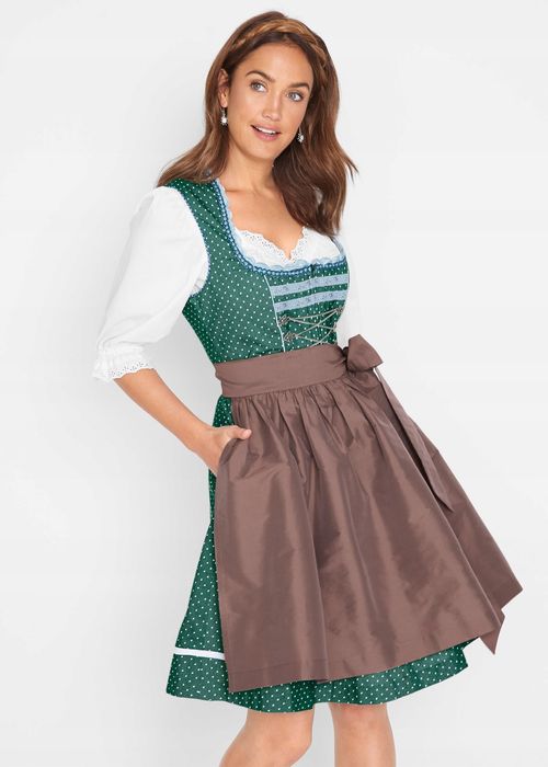 B.P.C. sukienka ludowa w kropki z fartuchem 50
