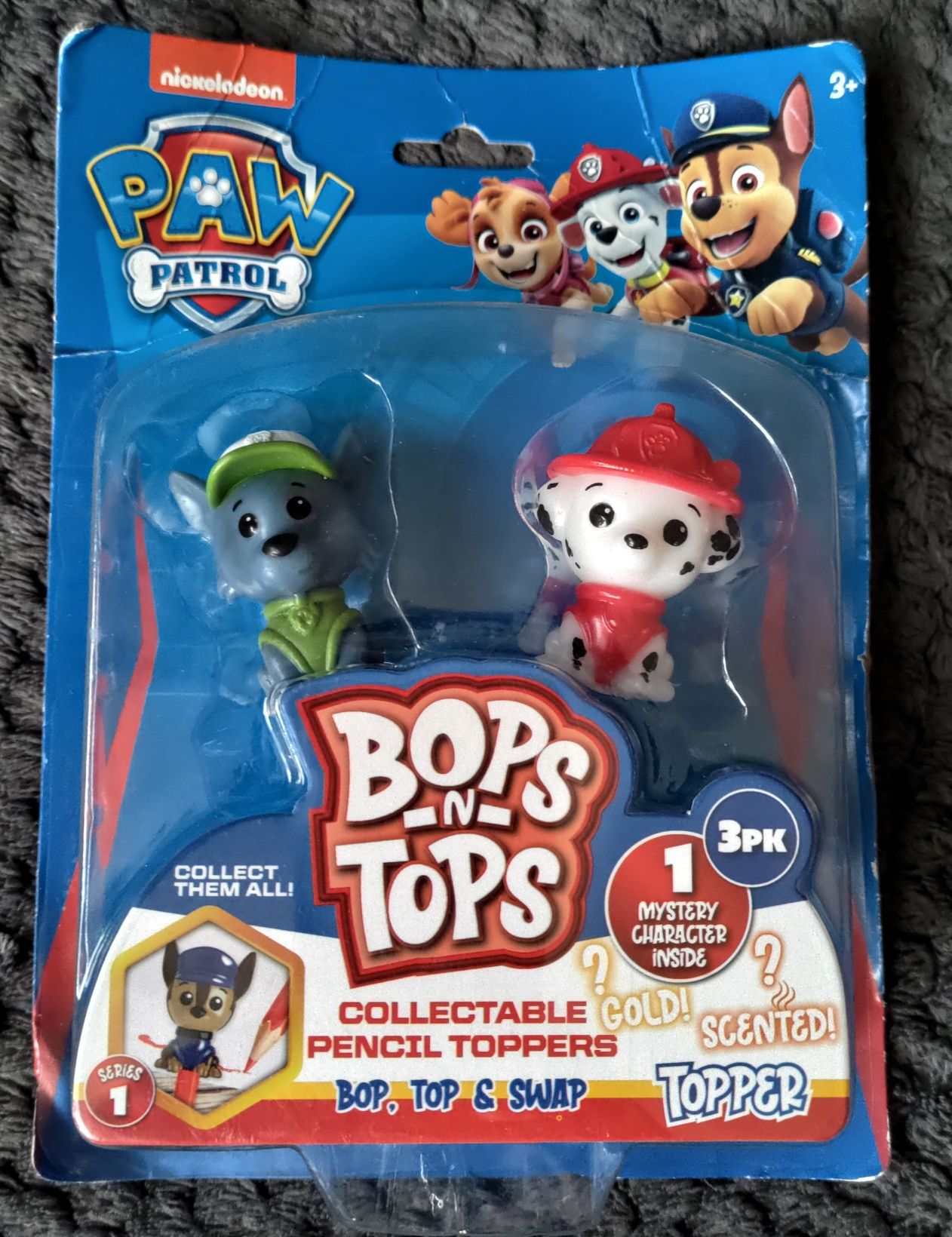 Bops n Tops Nakładki na ołówki Psi Patrol Rocky Marshall 3 figurki