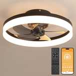Lampa sufitowa z wiatrakiem duża 50 cm / 3 poziomy jasności sterowana