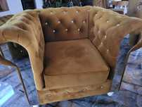 Fotel glamour velvet z krysztalkami