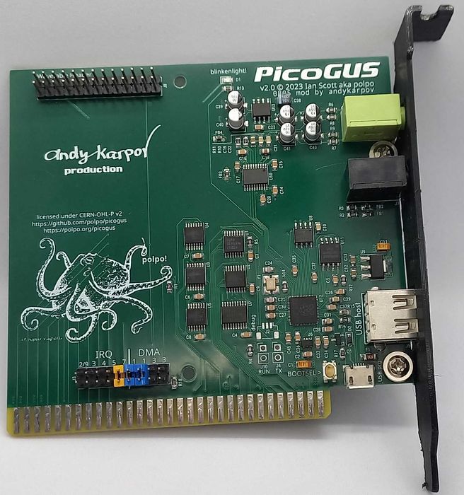 PicoGUS V2.0 mod. Звуковая карта для ретро PC