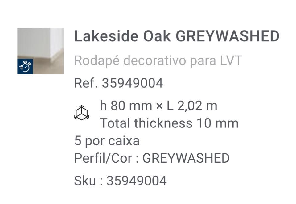 Rodapé decorativo para LVT - Lakeside Oak GREYWASHED