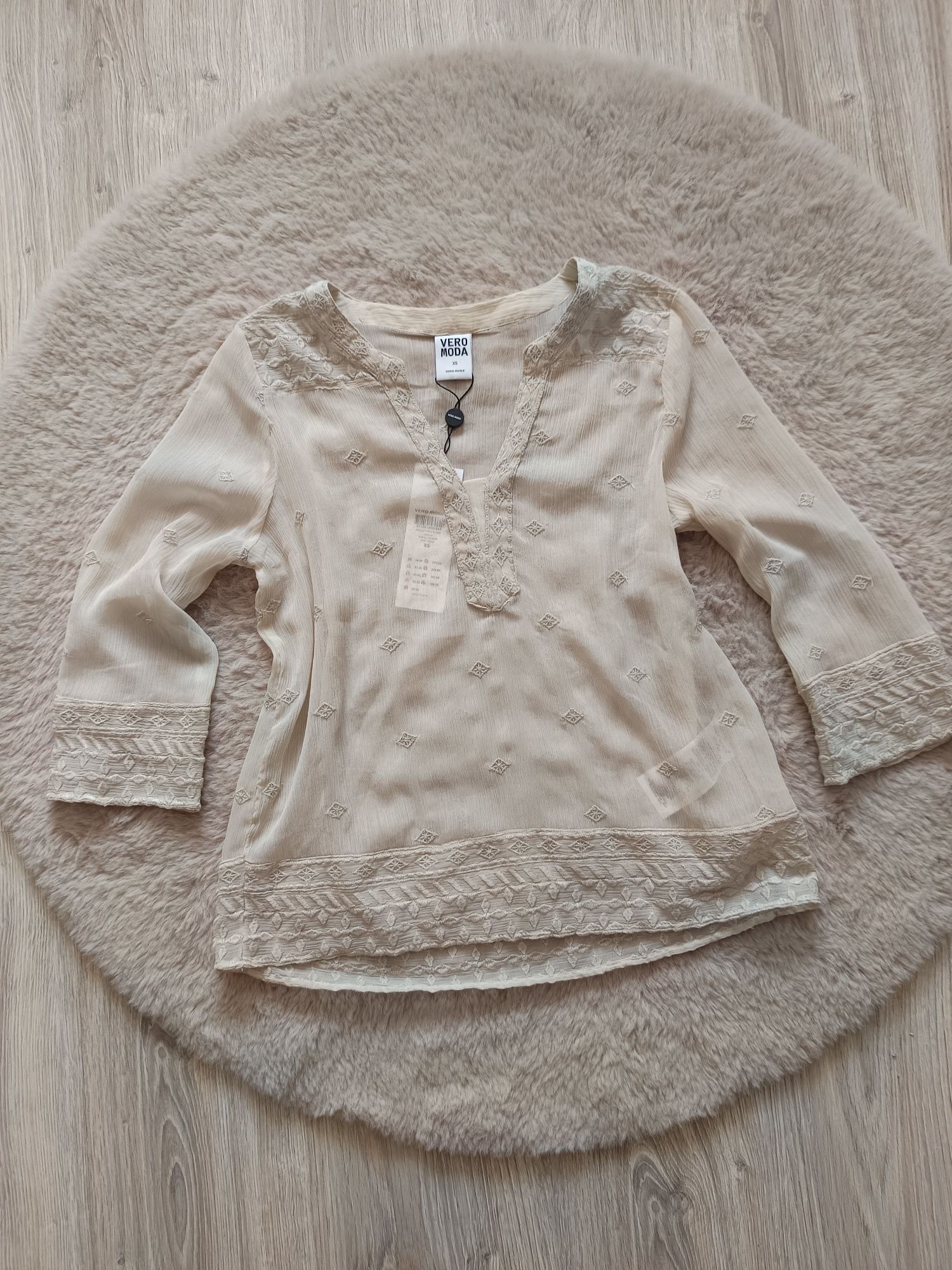 Boho bluzeczka narzutka plażowa ponczo Vero Moda XS małe S