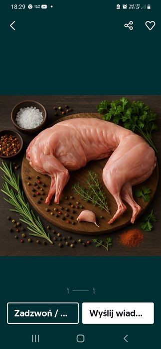 Sprzedam tuszkę z królika.