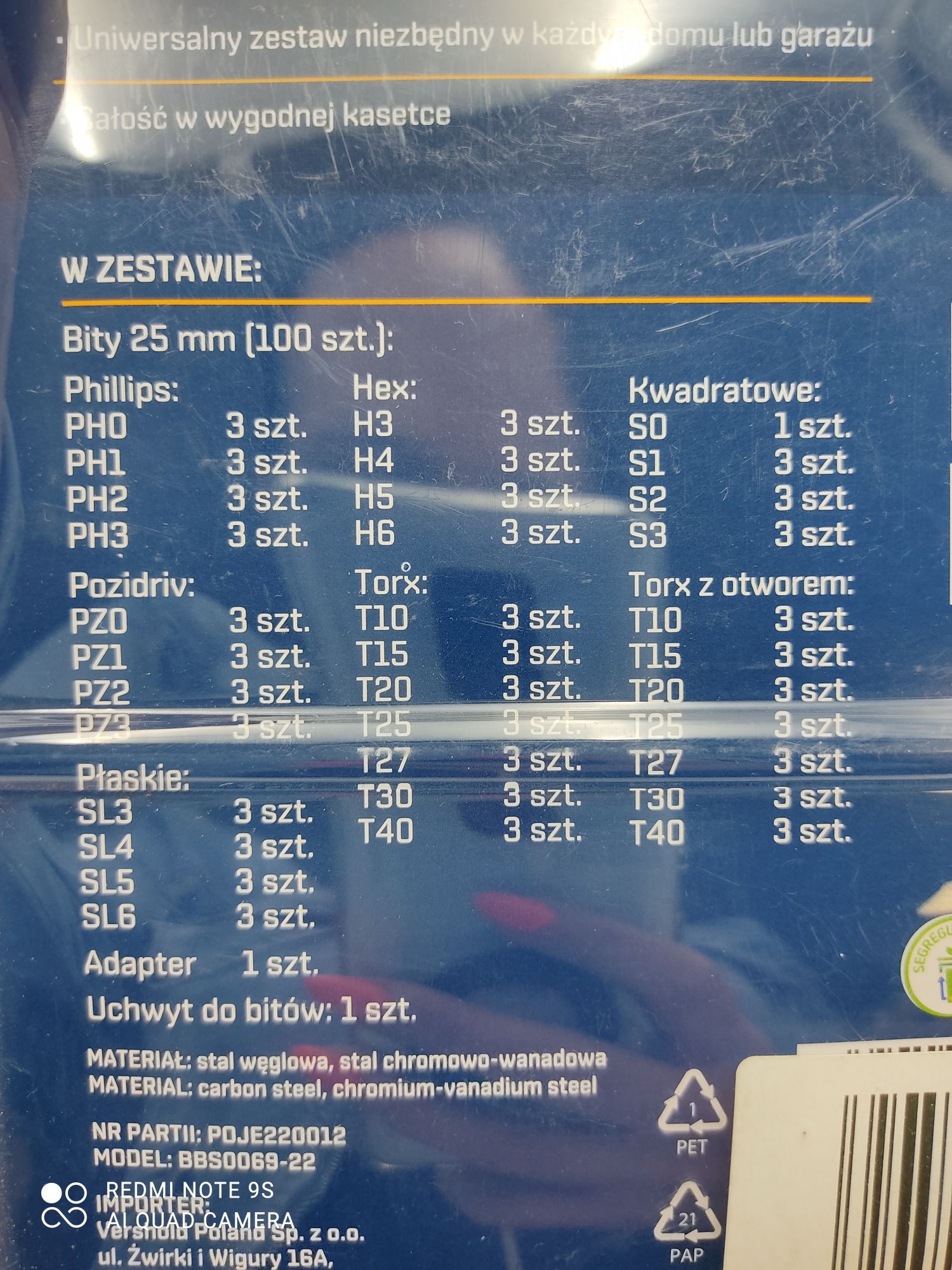 Zestaw bitów Niteo 102 elementów