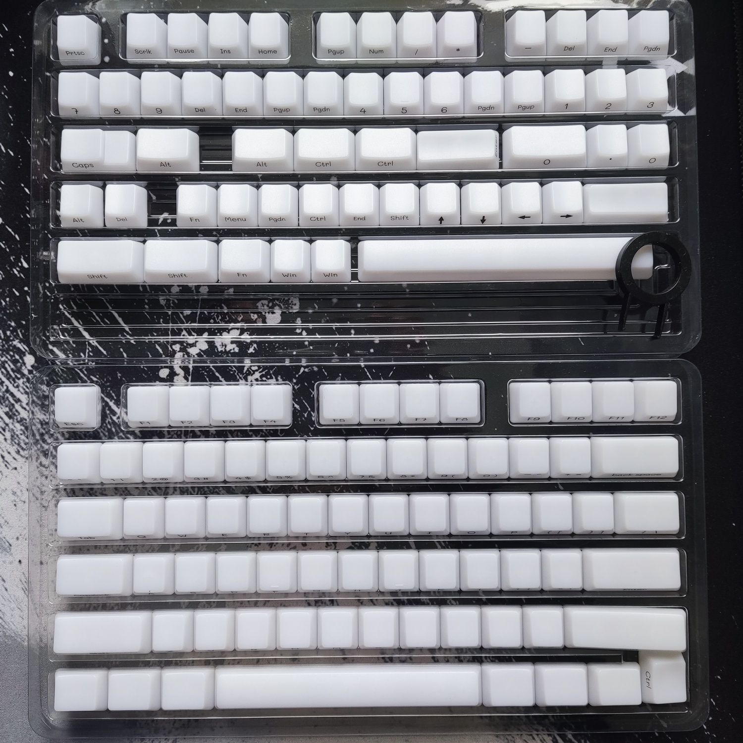 Прозорі кейкапи keycap молочні 130шт боковим принтом OEM