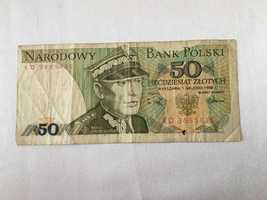 Banknot Pięćdziesiąt  złotych rok 1988