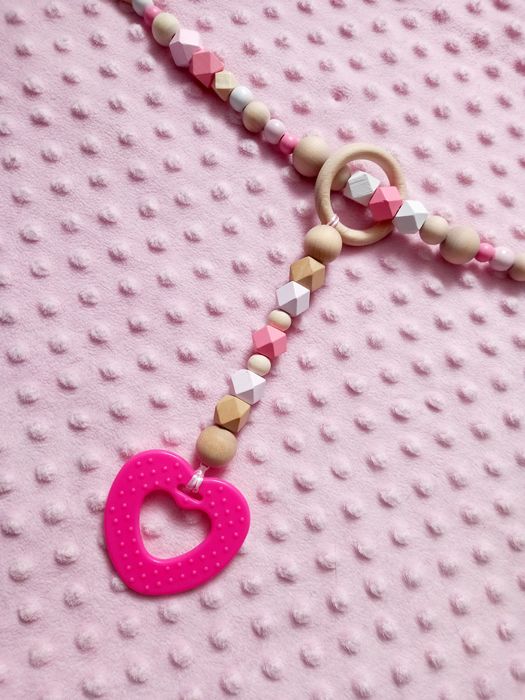 Łańcuch sensoryczny do wózka dla dziewczynki PINK Handmade