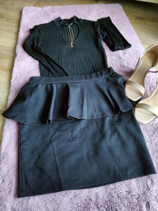 Spódnica czarna z baskinką XS S