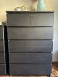 Cómoda MALM IKEA 6 gavetas preto/castanho