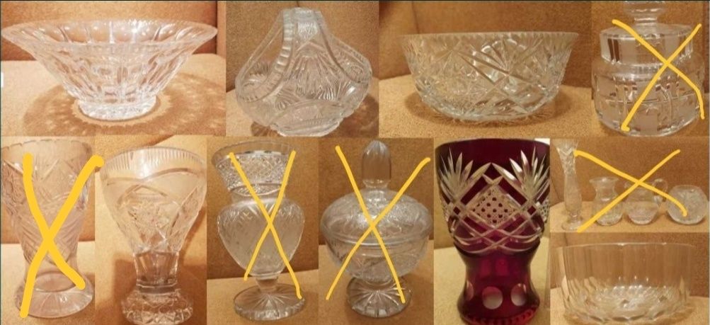 zestaw pięknych kryształów vintage