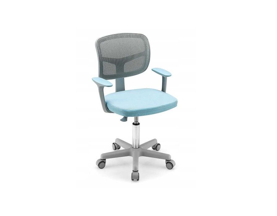 Fotel biurowy obrotowy krzesło obrotowe niebieski do nauki regulacja