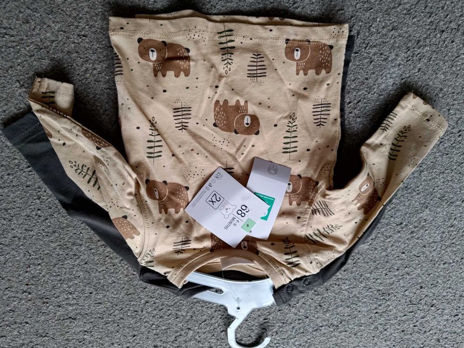 Bluzki z długim rękawem z misiem 68 NOWE