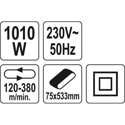 Szlifierka taśmowa 1010w 75x533mm 230V Yato