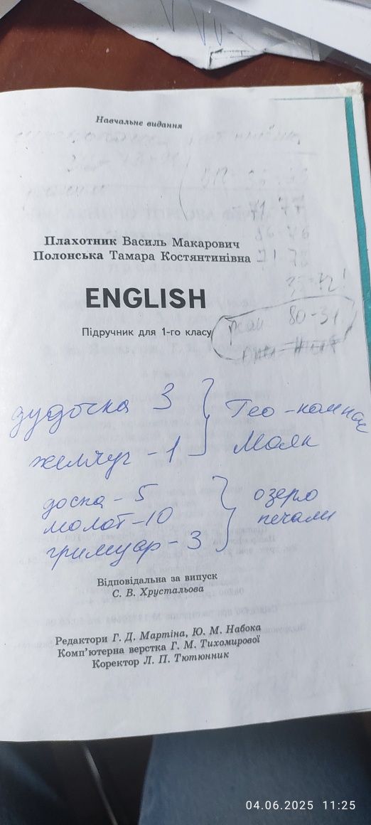 Продаю підручник з англійської мови, 1 клас