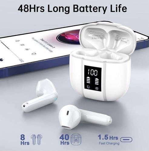 Бездротові навушники renimer i50 білі bluetooth 5.3