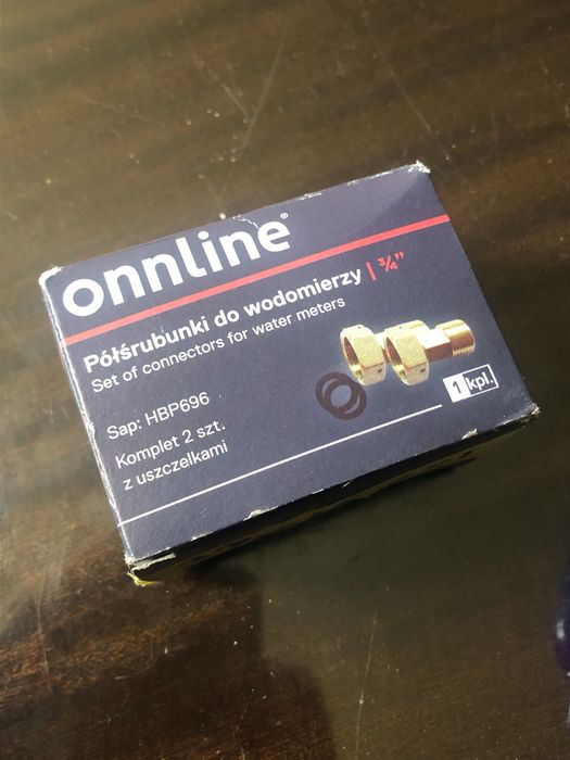 Śrubunki wodomierzowe 3/4" DN20 komplet  /2kpl/