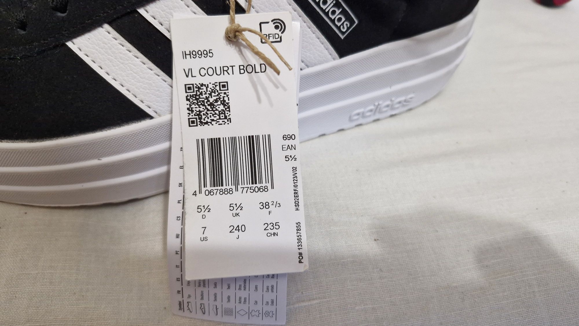 Кросівки Adidas VL Court Bold.Розмір 38.5