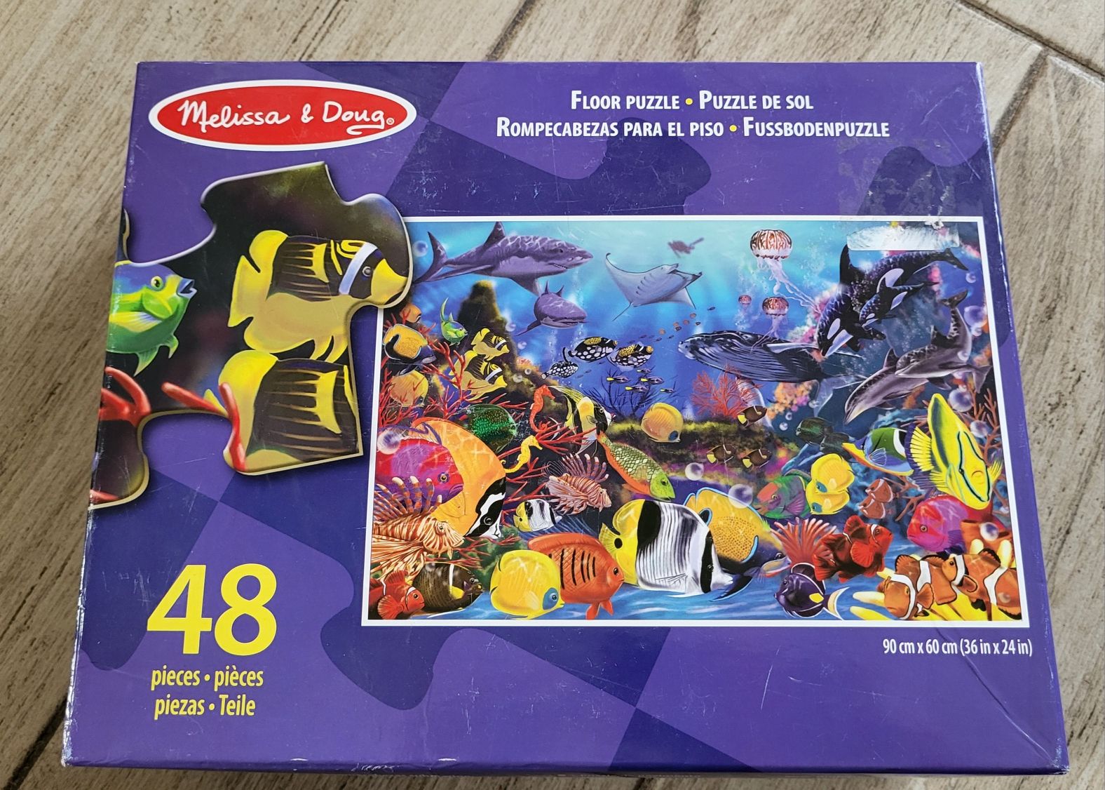 Duże puzzle podłogowe podwodny świat 48 elementów Melissa &Doug