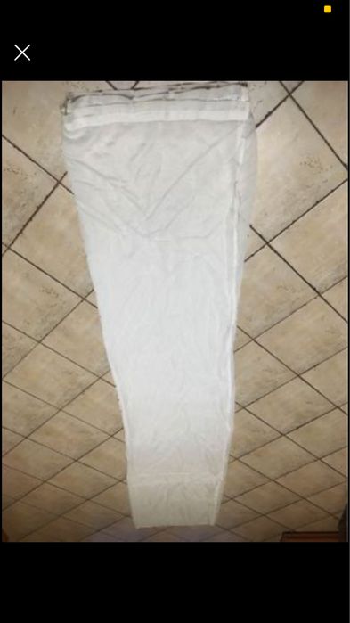 Firanki długie 2 sztuki 272x218 kremowe