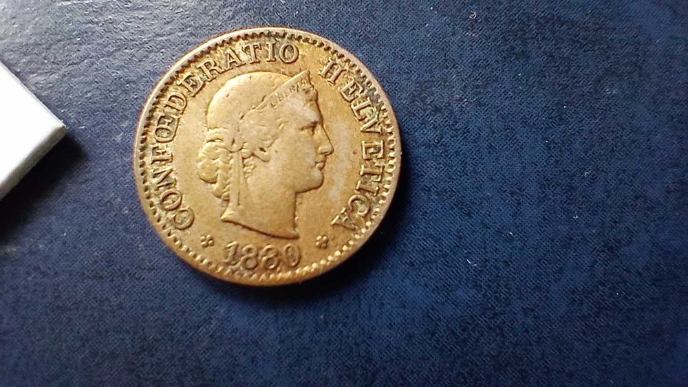 Stare monety 5 rappen 1880 Szwajcaria