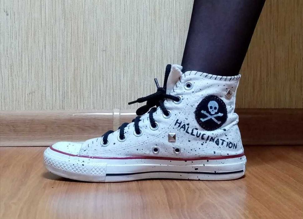 Кастомні кеди Converse, ручний розпис у стилі панк, гранж. Унісекс